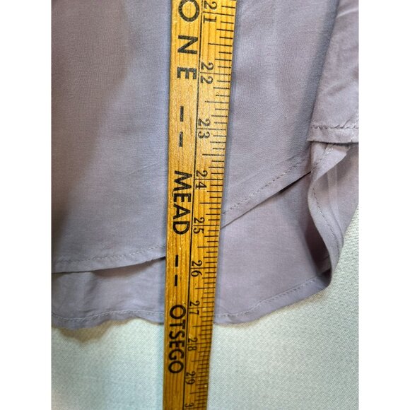 Gap Womens Long Sleeve Blouse Top Size M Mauve Ruffle Top Business Travel Chic - Picture 6 of 11